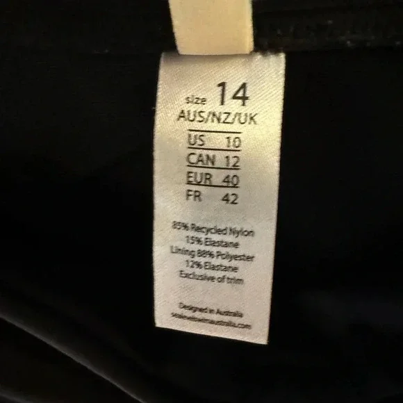 Sea Level EB1951 Black Square Neck One-Piece Woman's Swimsuit Size US 10 $124.95
